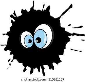Funny blot with eyes. Vector