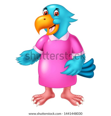 Funny Blue Bird Cartoon for your design