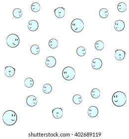 Funny blue bubbles baby background 