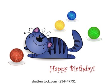 Funny blue cat