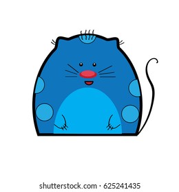 Funny  blue  cat