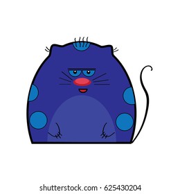 Funny  blue  cat with glasses