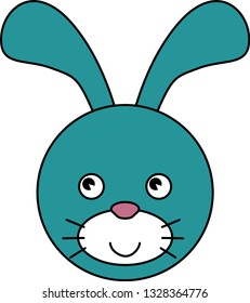 funny blue Easter bunny 