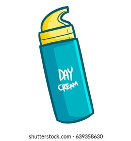 Funny blue Green Day cream for skin care - vector.