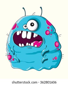 Funny blue monster 
