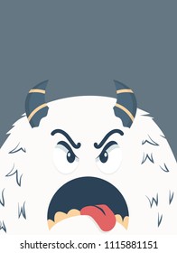 Funny  Blue  monster vector