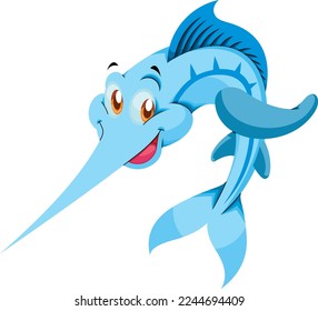fondo blanco de pez espada azul divertido