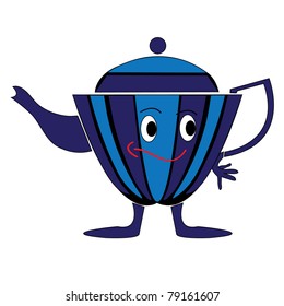 funny blue teapot