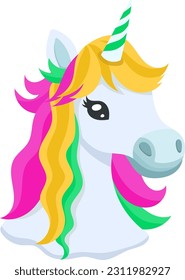 Gracioso unicornio azul. Ilustración del vector