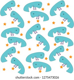 funny blue whales star pattern children background