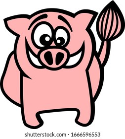 Funny boar vector illustration. 
Beautiful illustration for the children