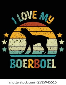 Funny Boerboel Vintage Retro Sunset Silhouette Gifts Dog Lover Dog Owner Essential T-Shirt