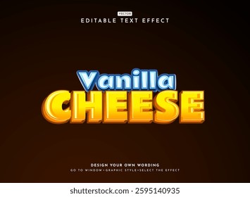funny bold 3d vanilla cheese text effect with blue gold color