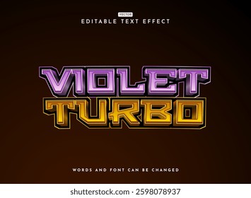 funny bold futuristic violet turbo 3d robot game logo text effect