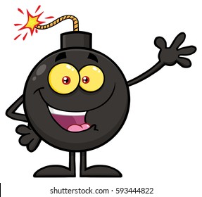 Funny Bomb Cartoon Mascot Character Panic Stock Vector (Royalty Free ...