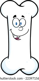Funny Bone Cartoon Mascot Character. Vector Illustration Isolated On White Background