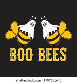 Funny Boo Bees Ghost Funny Halloween vector design.