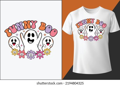 Funny Boo Halloween T-shirt Design