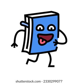 funny book character color icon vector. funny book character sign. isolated symbol illustration