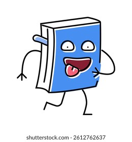 funny book character color icon vector. funny book character sign. isolated symbol illustration