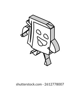 funny book character isometric icon vector. funny book character sign. isolated symbol illustration