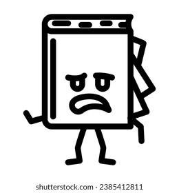 funny book character line icon vector. funny book character sign. isolated contour symbol black illustration