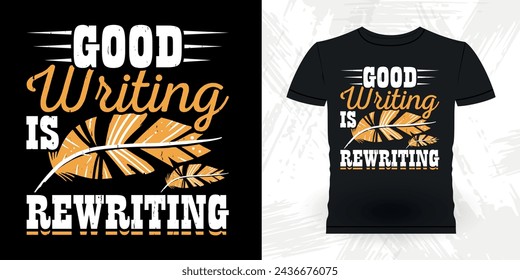 Funny Book Writer Retro Vintage Published Book Author T-shirt Design