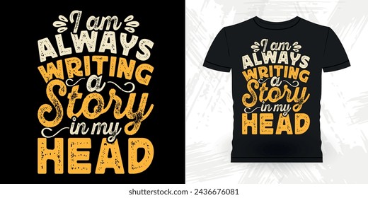 Funny Book Writer Retro Vintage Published Book Author T-shirt Design