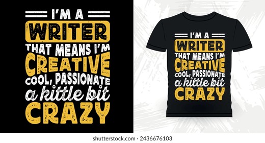 Funny Book Writer Retro Vintage Published Book Author T-shirt Design