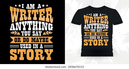 Funny Book Writer Retro Vintage Published Book Author T-shirt Design
