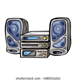 Funny Boom Box on white background