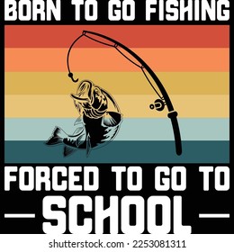 Funny Born To Go Fishing Bass Fish Fisherman Boys Kids