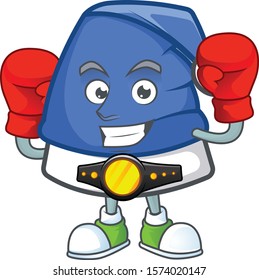Funny Boxing blue christmas hat cartoon character style