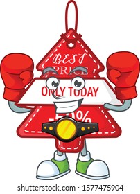 Funny Boxing christmas best price tag cartoon character style