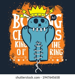 Funny boxing glove. Skull boxing glove.
