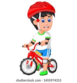 Funny Boy Bicycle Cartoon Your Design Stock Vector (Royalty Free ...