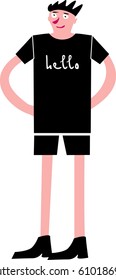 Funny boy cartoon character