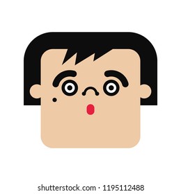 Funny Boy Cartoon Character. Vector Illustration.