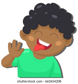 Funny boy cartoon design. Vector illustration