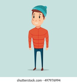 Funny boy. Cartoon vector illustration.