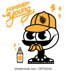 funny boy graffiti vector illustration