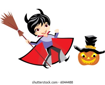 Funny boy in Helloween costume 1