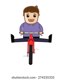 Funny Boy on Bicycle Vector