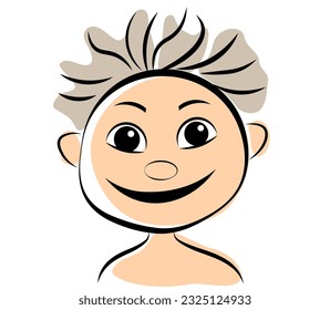 Funny boy on a white background. Vector illustration in doodle style