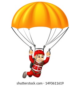 Niño Gracioso Con Caricatura De Parapente Para Tu Diseño