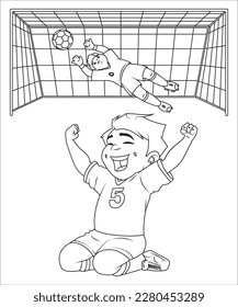 funny boys emotion coloring page for kids