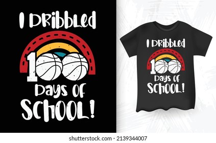 Funny Boys And Kids Retro Vintage Basketball T-shirt Design