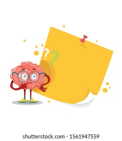 funny brain character vector illustration