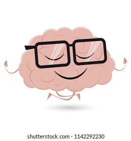 funny brain is doing yoga 