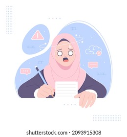 funny brain error on exam illustration background